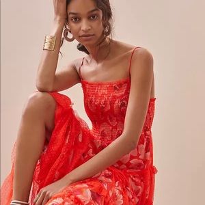 Anthro Red Tiered Tulle Maxi *NWT* sold out *